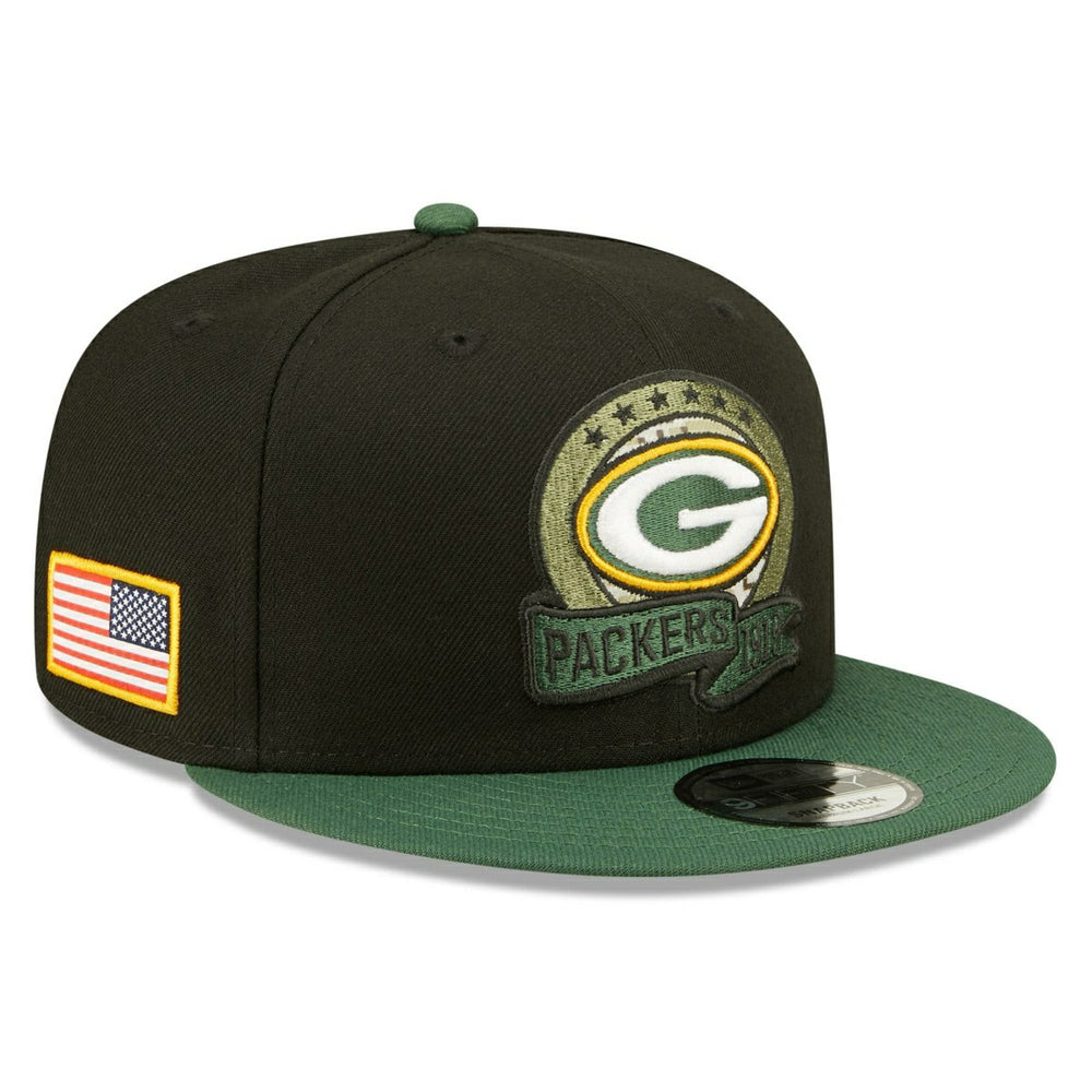 Green Bay Packers 2022 NFL On-Field Salute to Service New Era 9FIFTY Snapback Cap Fashion