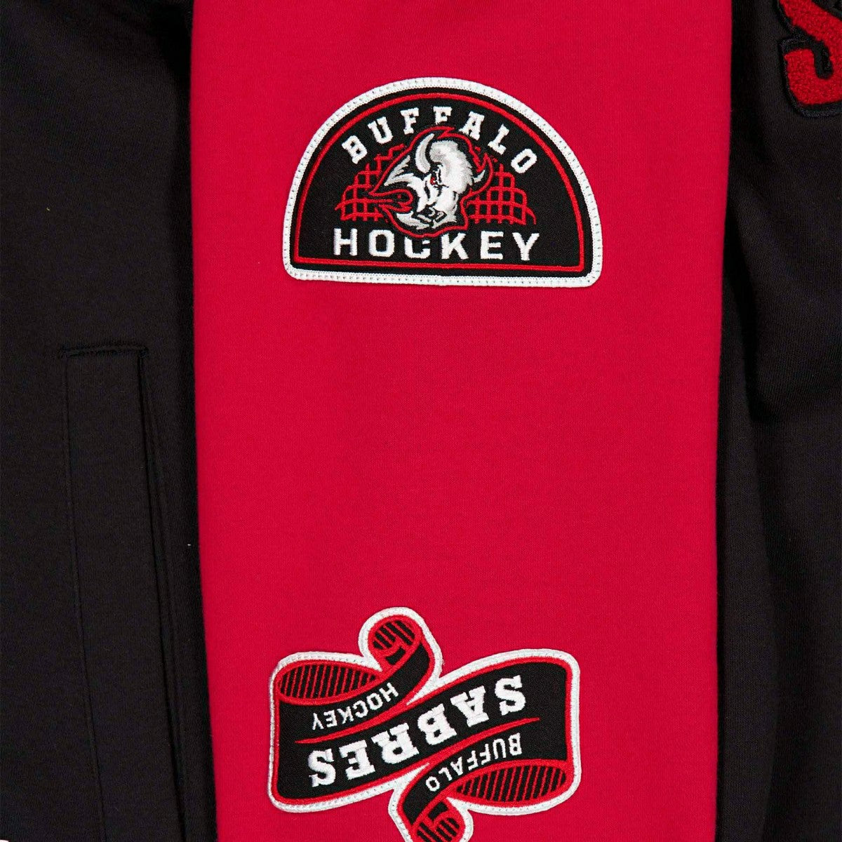 Buffalo Sabres Full Snap Patch NHL Jacket Black/Red Lifestyle