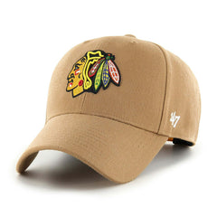 Chicago Blackhawks Camel '47 MVP Snapback NHL Cap Brown Taass sale