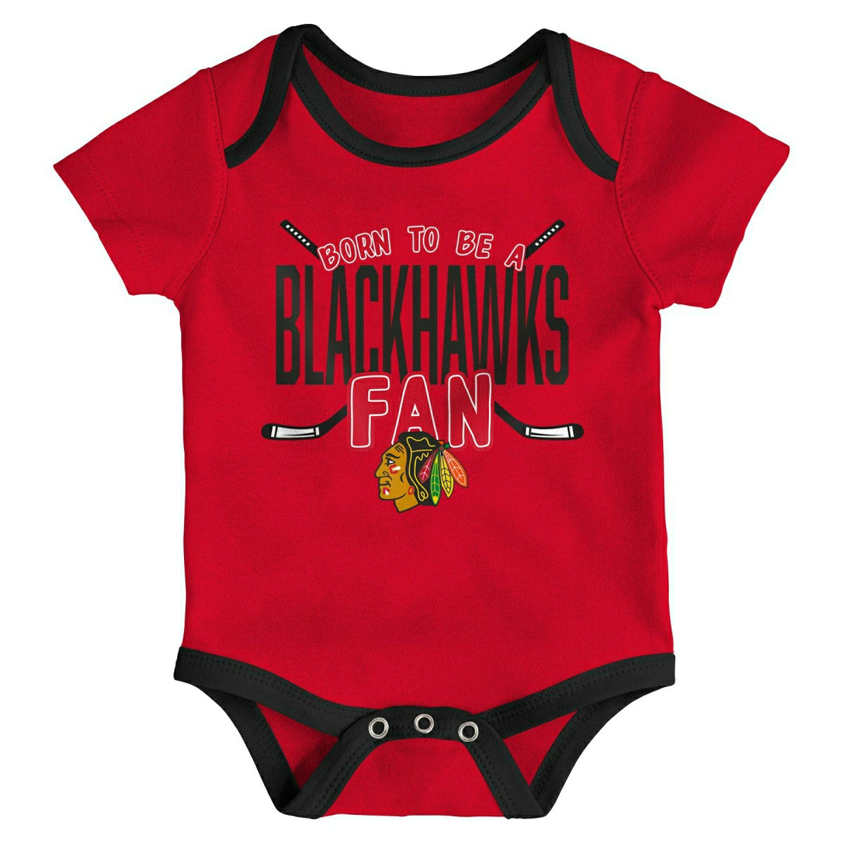 Chicago Blackhawks Game Time NHL Baby Bodysuit Set (3-Piece) Fashion