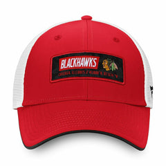 Chicago Blackhawks Iconic Defender Fanatics Adjustable NHL Trucker Cap Taass for sale