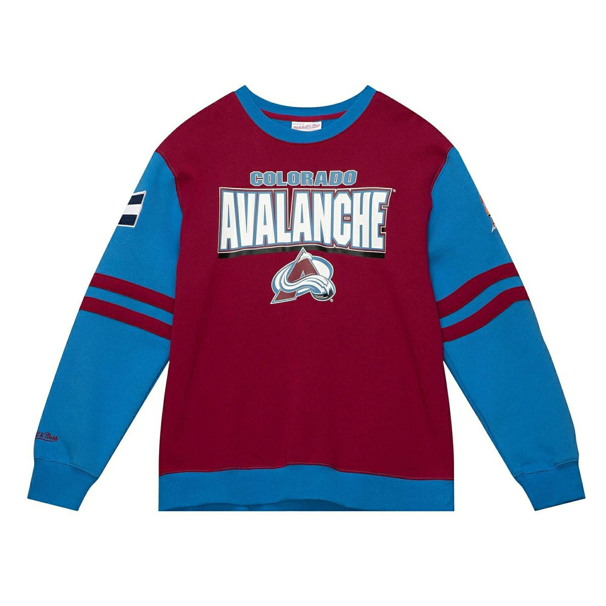 Colorado Avalanche All Over Mitchell & Ness NHL Crew Fleece Pullover Classic