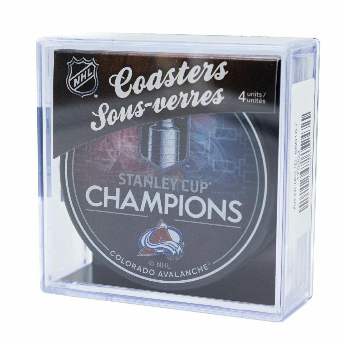 Colorado Avalanche 2022 Stanley Cup Champions NHL Puck Coasters (Set of 4) Taass sale