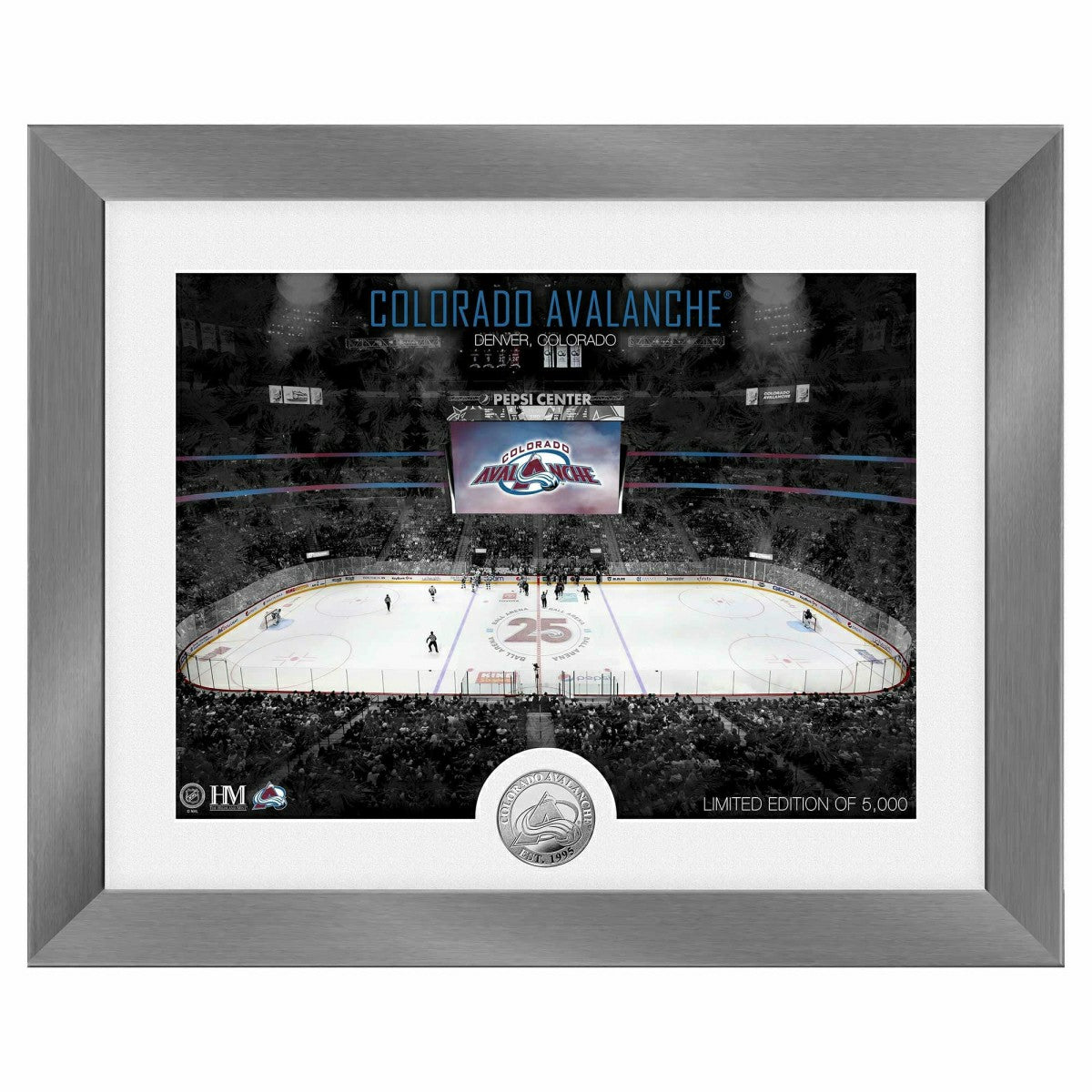 Colorado Avalanche Art Deco Stadium Silver Coin Framed NHL Photo Fashion