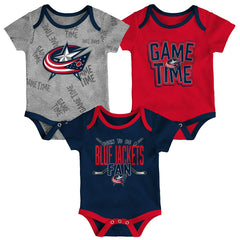 Columbus Blue Jackets Game Time NHL Baby Bodysuit Set (3-Piece) Taass for sale