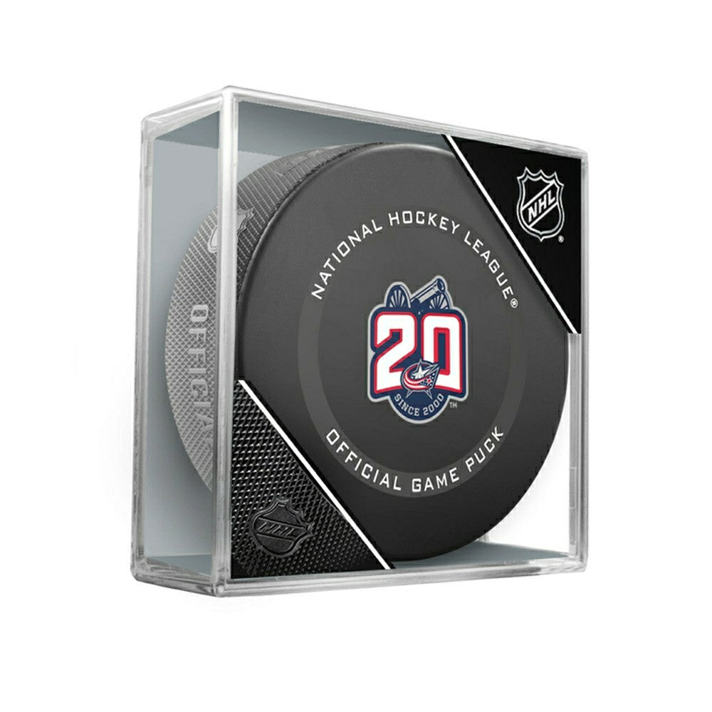Columbus Blue Jackets 20th Anniversary NHL Official Game Puck Fashion