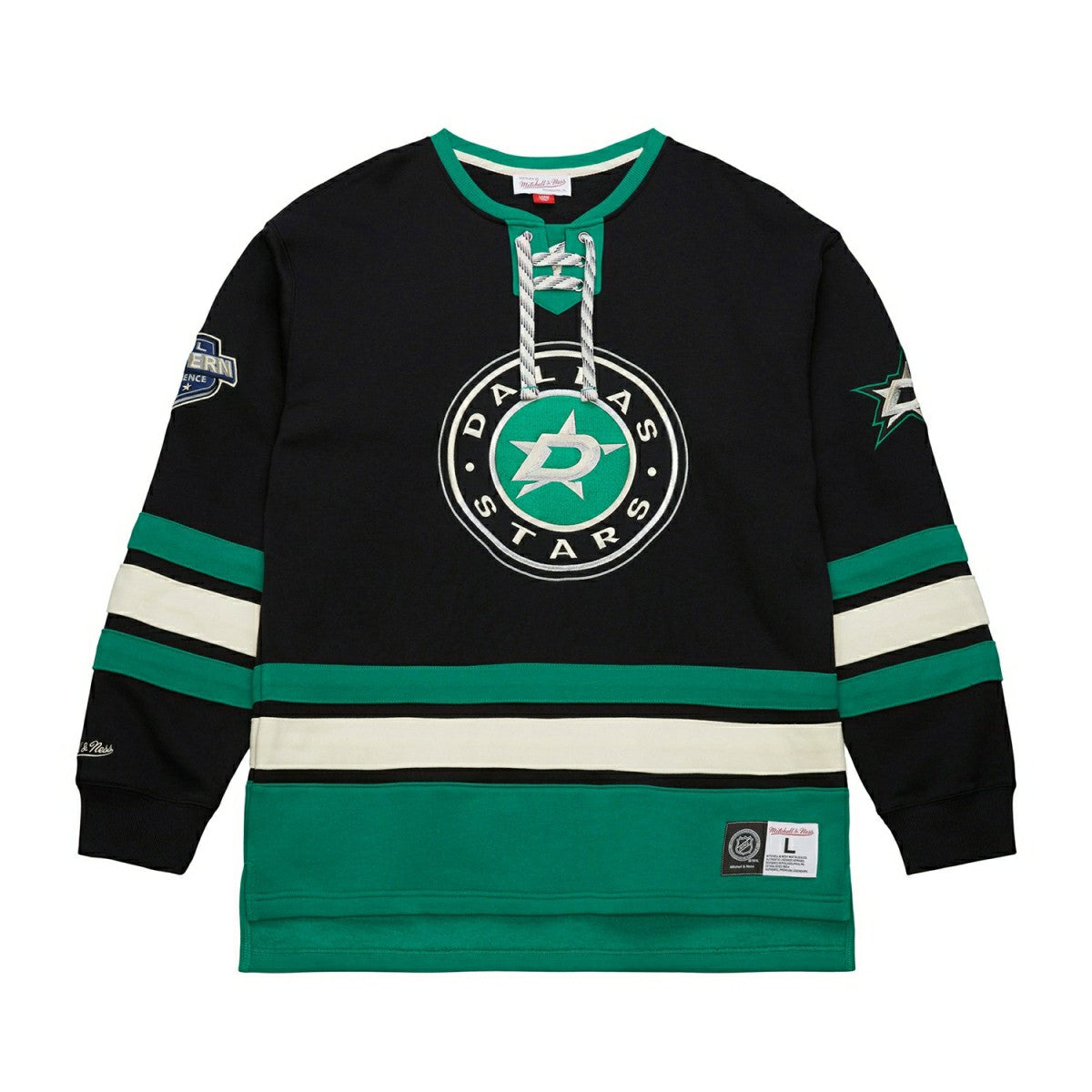Dallas Stars Mitchell & Ness Heritage NHL Lace-Up Jersey Crew Lifestyle
