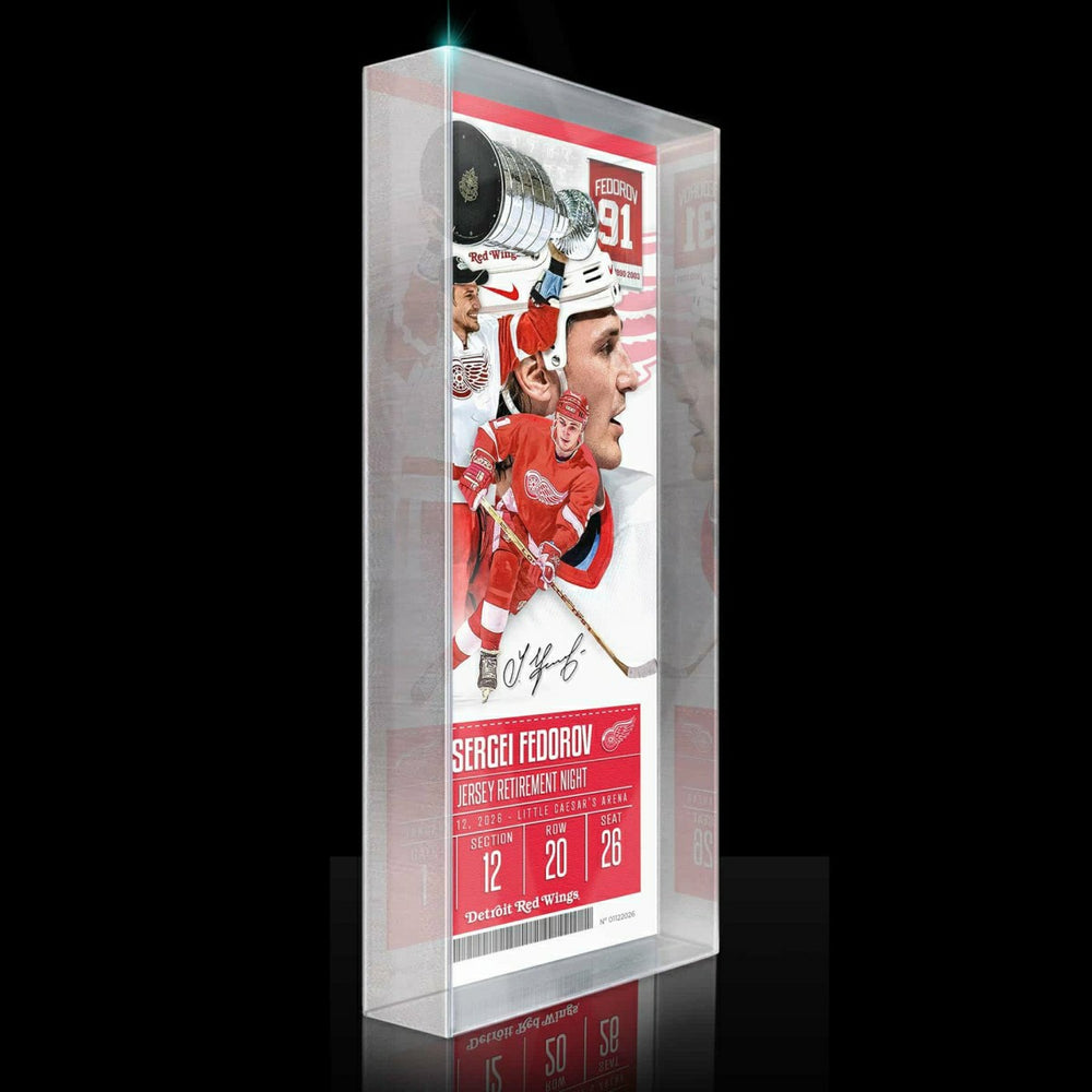 Sergei Fedorov Detroit Red Wings Retirement Night Ticket 3D Block Art Taass US