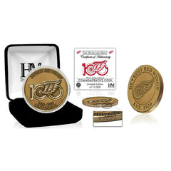 Detroit Red Wings 100th Anniversary Antique Bronze Coin Taass sale