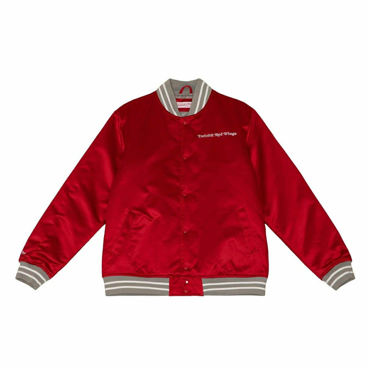 Detroit Red Wings Heavyweight Satin Mitchell & Ness NHL Jacket Red Taass for sale