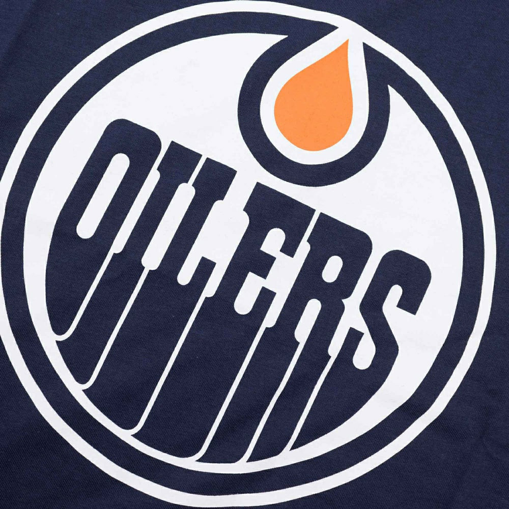 Edmonton Oilers Primary Logo NHL T-Shirt Navy Taass sale