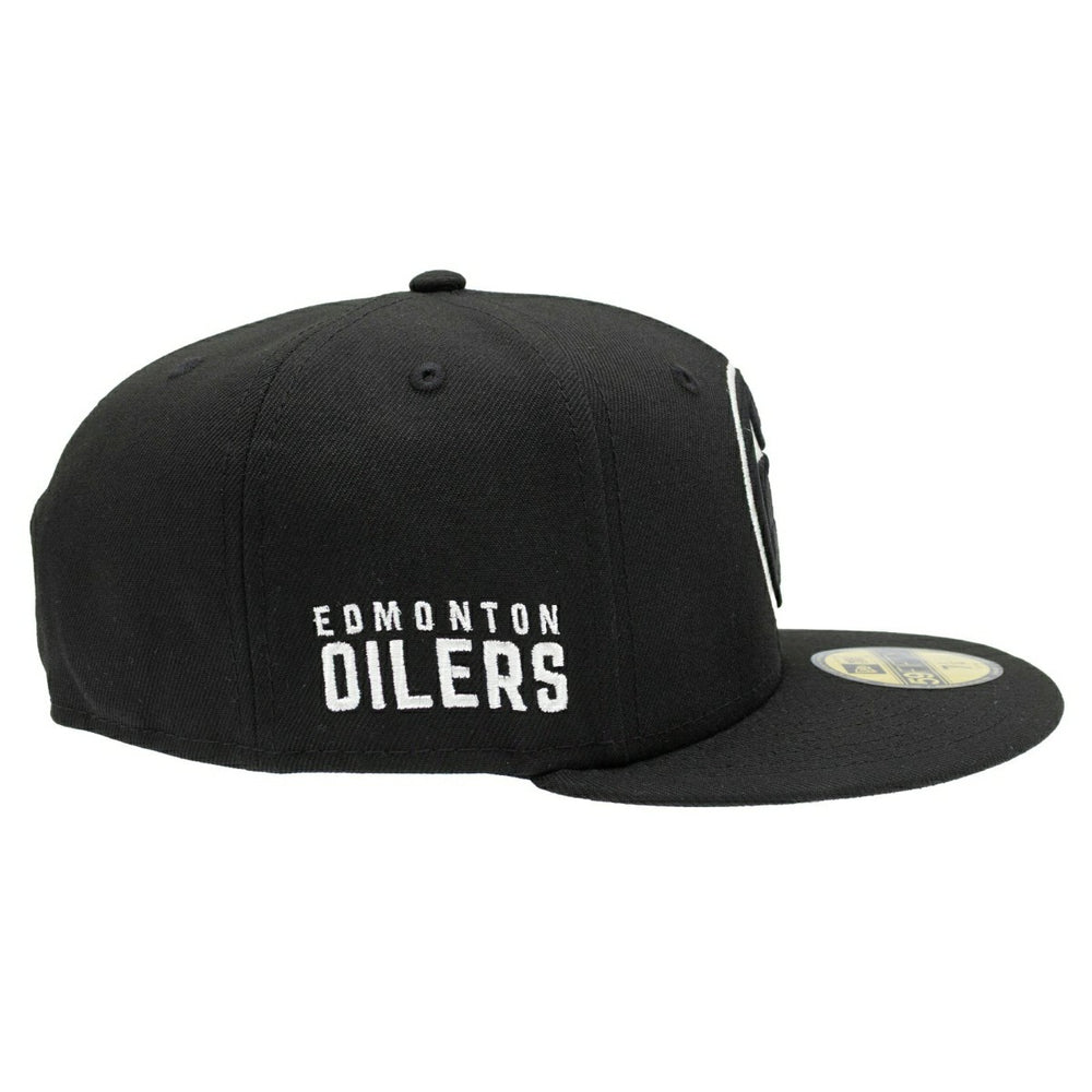 Edmonton Oilers Black & Chrome 59FIFTY Fitted NHL Cap Black Taass US