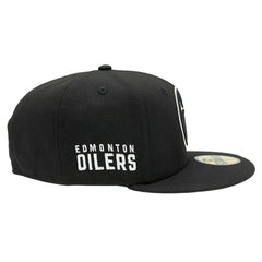 Edmonton Oilers Black & Chrome 59FIFTY Fitted NHL Cap Black Taass US