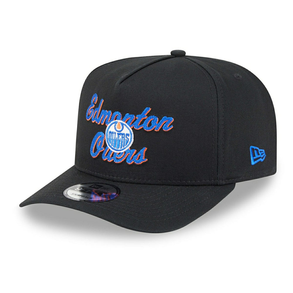 Edmonton Oilers NHL Chainstitch 9FIFTY A-Frame Snapback Cap Black Fashion