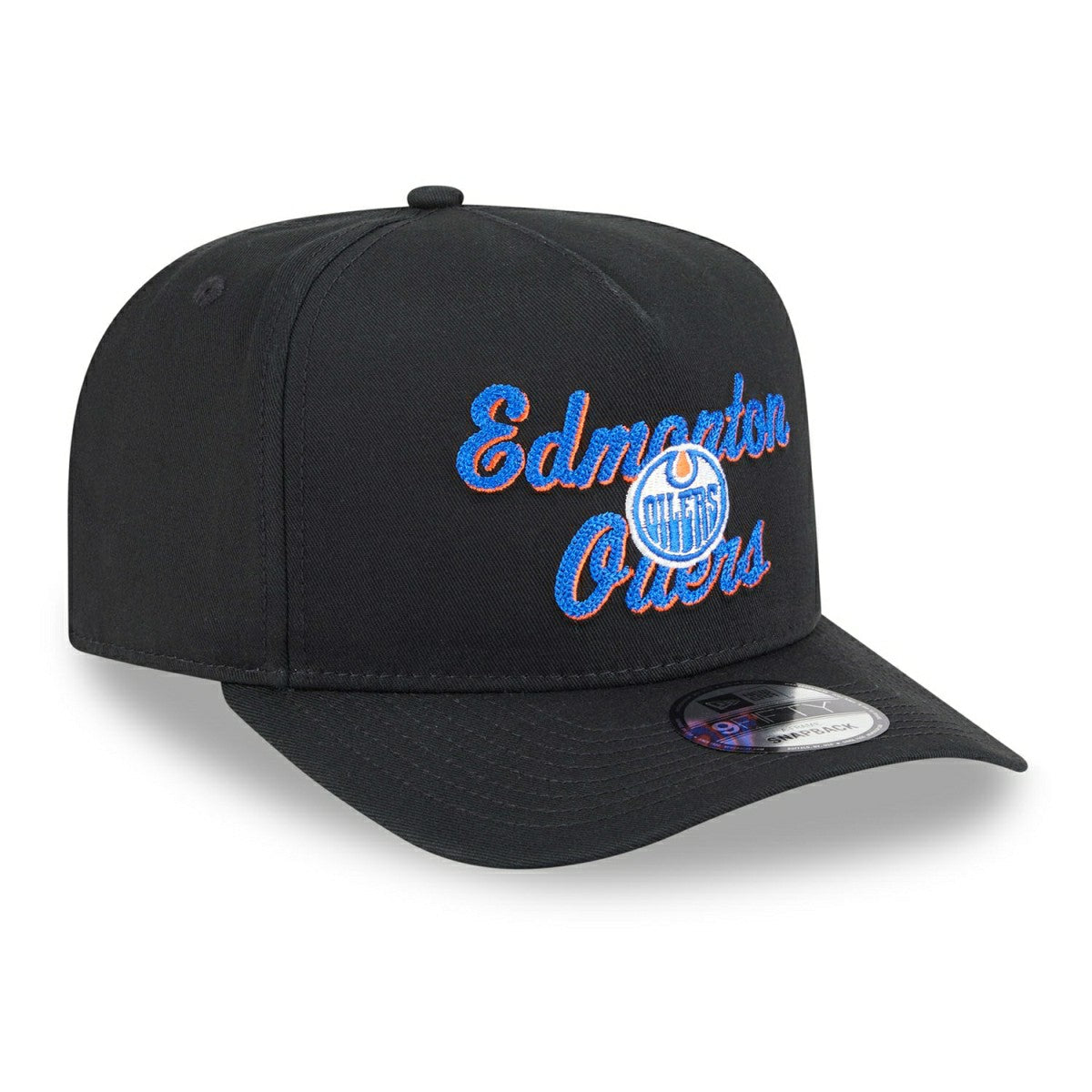 Edmonton Oilers NHL Chainstitch 9FIFTY A-Frame Snapback Cap Black Fashion