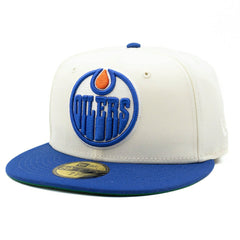 Edmonton Oilers Inaugural Season New Era 59FIFTY Fitted NHL Cap Chrome Taass for sale