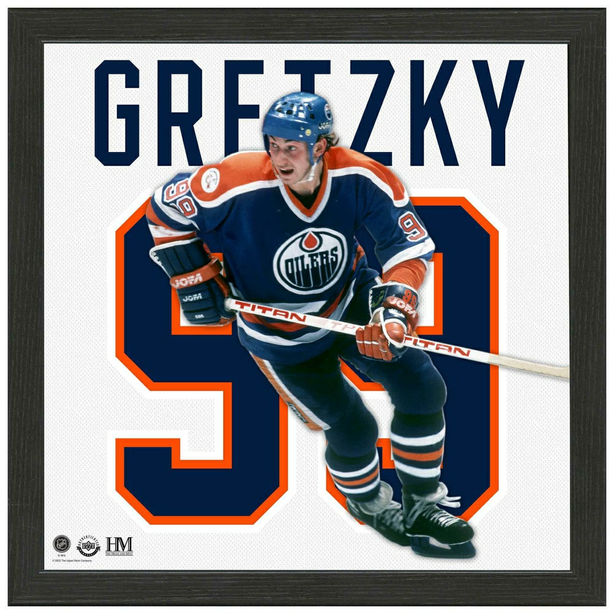 Wayne Gretzky #99 Edmonton Oilers Impact Jersey Framed NHL Photo Taass sale