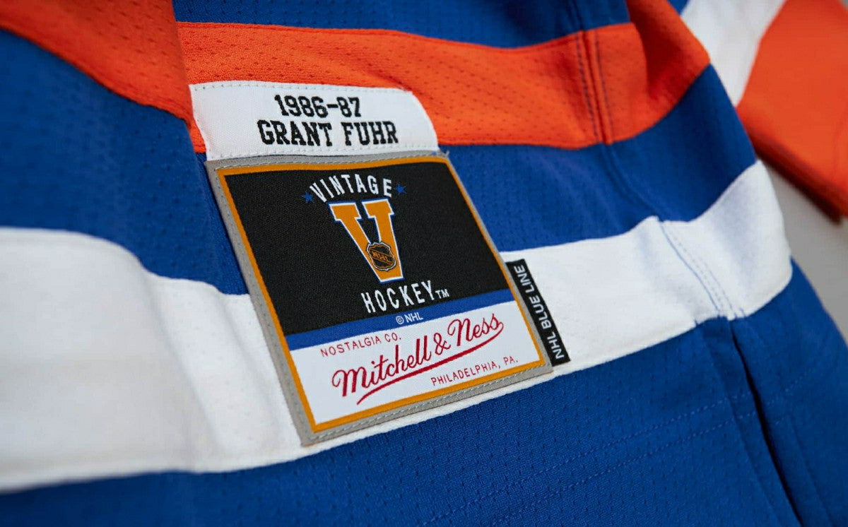 Grant Fuhr #31 Edmonton Oilers 1986-87 Mitchell & Ness NHL Jersey Taass sale