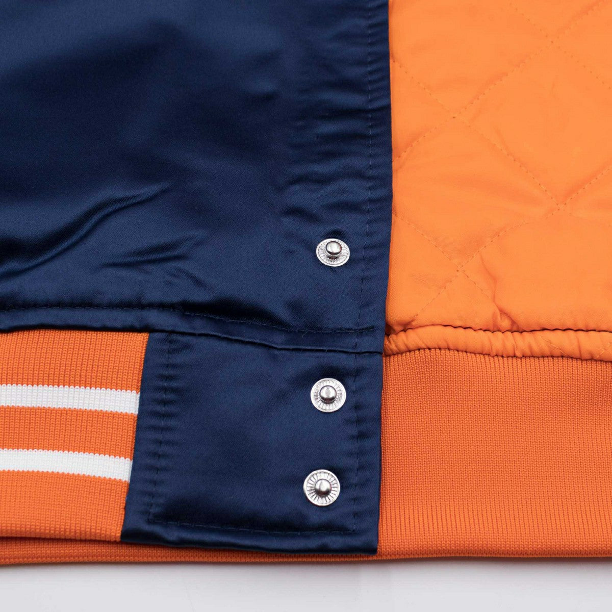 Edmonton Oilers Heavyweight Satin Mitchell & Ness NHL Jacket Navy Classic