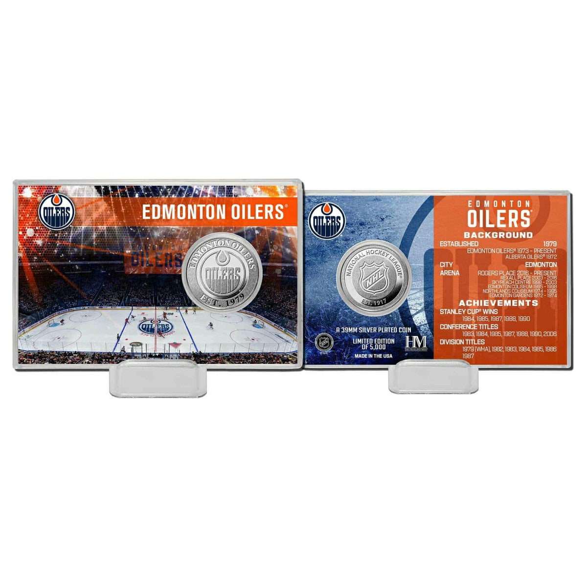 Edmonton Oilers Team History NHL Silver Coin Card Taass US