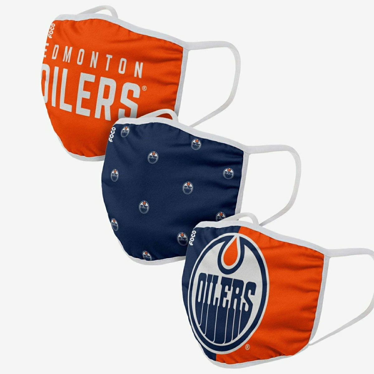 Edmonton Oilers Face Covering NHL Face Mask (3-Pack) Classic