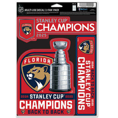 Florida Panthers 2025 Stanley Cup Champions Decals Set (3 Pcs.) Classic