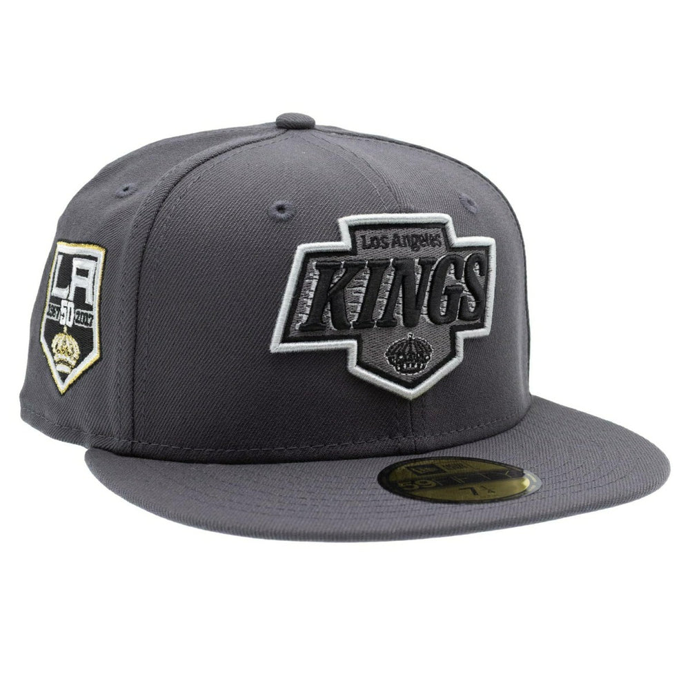 Los Angeles Kings 50th Anniversary 59FIFTY Fitted NHL Cap Dark Gray Taass sale