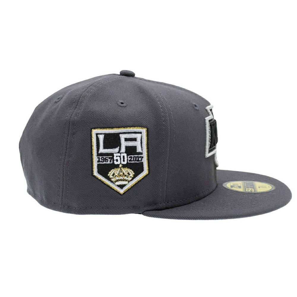 Los Angeles Kings 50th Anniversary 59FIFTY Fitted NHL Cap Dark Gray Taass sale