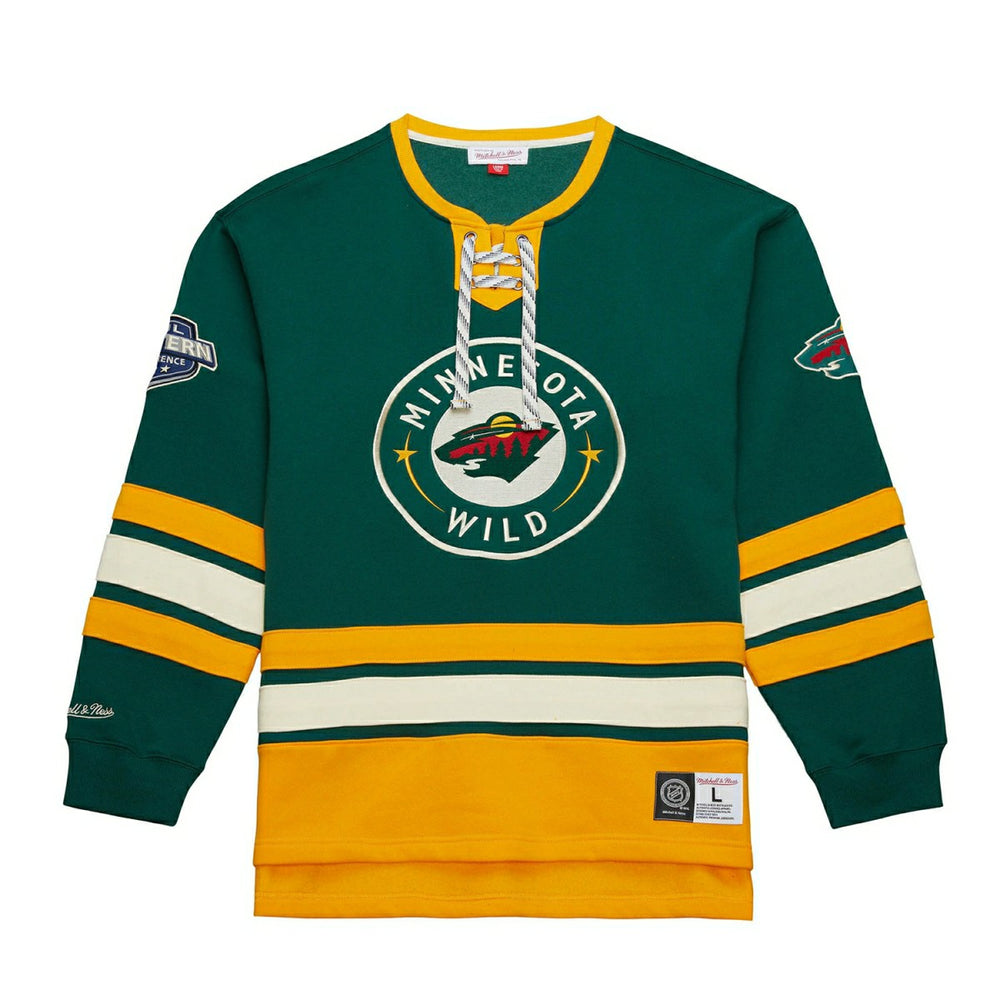 Minnesota Wild Mitchell & Ness Heritage NHL Lace-Up Jersey Crew Taass sale