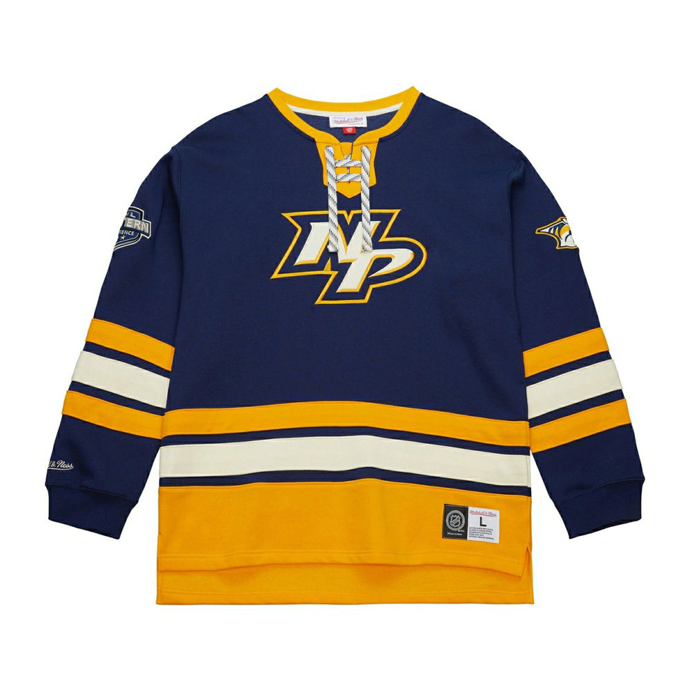 Nashville Predators Mitchell & Ness Heritage NHL Lace-Up Jersey Crew Taass sale
