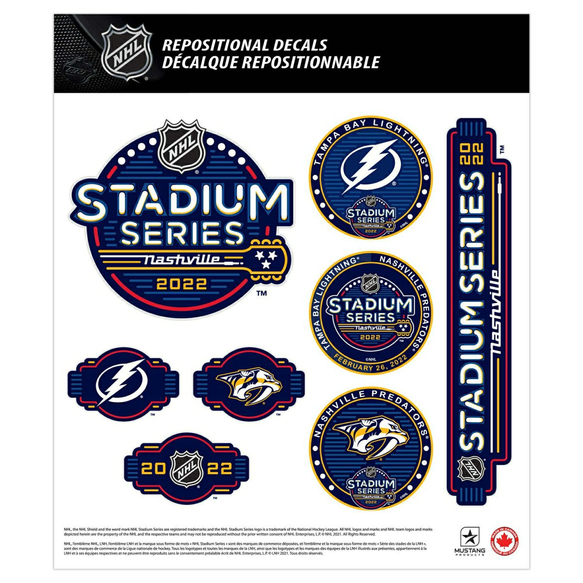 2022 NHL Stadium Series Nashville Deluxe Decals Set (5 Pcs.) Classic