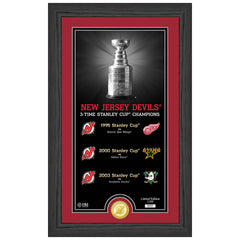 New Jersey Devils Stanley Cup Legacy Bronze Coin Framed NHL Photo Lifestyle