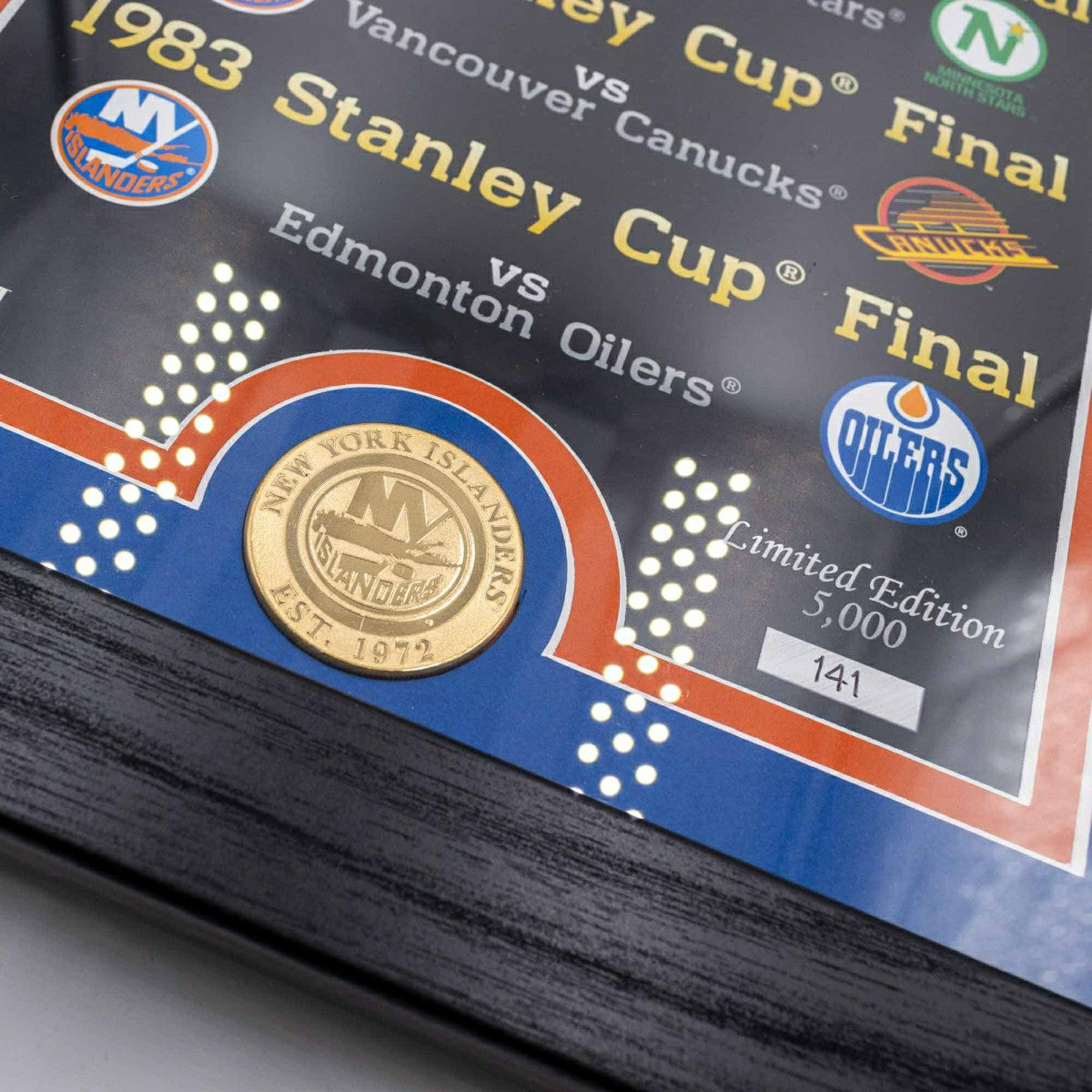 New York Islanders Stanley Cup Legacy Bronze Coin Framed NHL Photo Fashion