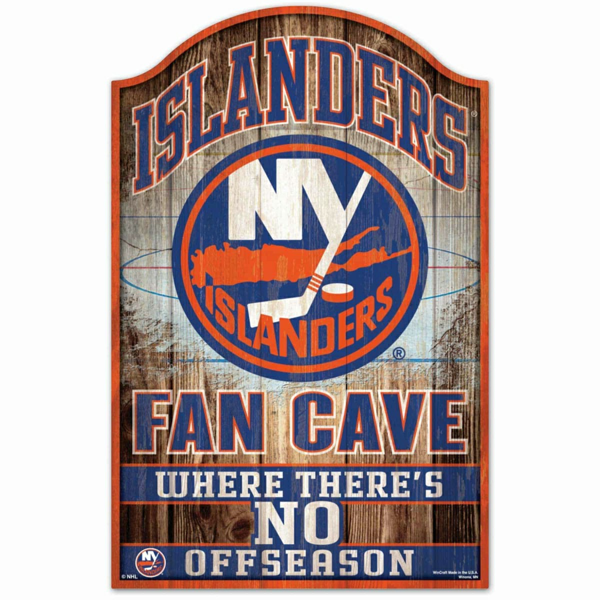 New York Islanders WinCraft NHL Fan Cave Wood Sign Lifestyle