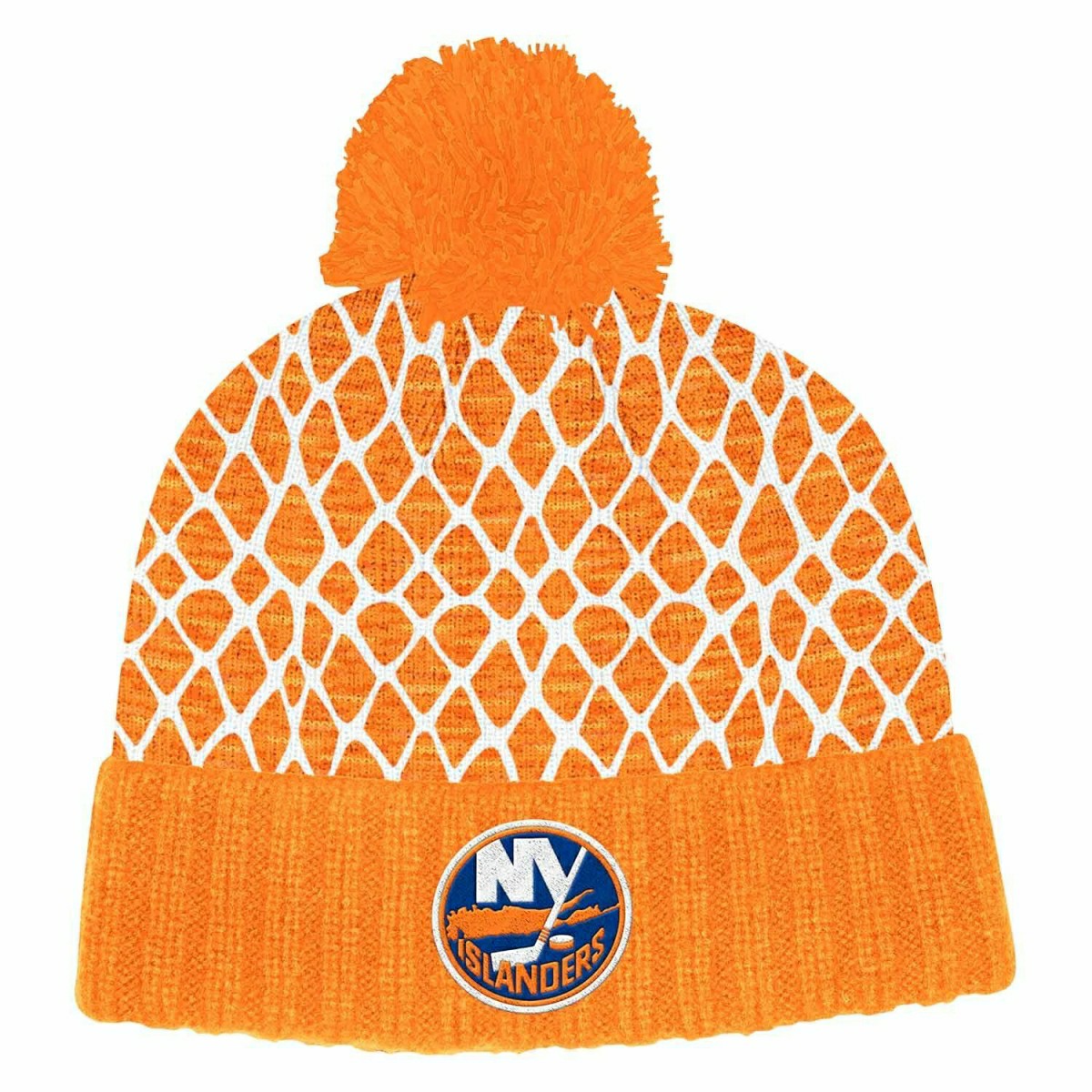 New York Islanders 2019/20 Goal Net NHL Knit Hat /w Pom Taass sale