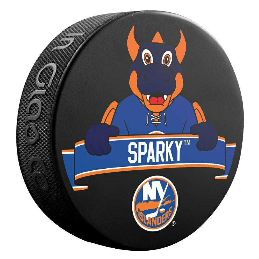 New York Islanders Sparky Mascot NHL Souvenir Puck Taass for sale