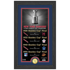 New York Rangers Stanley Cup Legacy Bronze Coin Framed NHL Photo Fashion