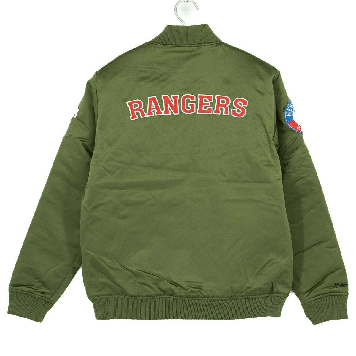New York Rangers Olive Mitchell & Ness Heavyweight Satin NHL Jacket Taass US