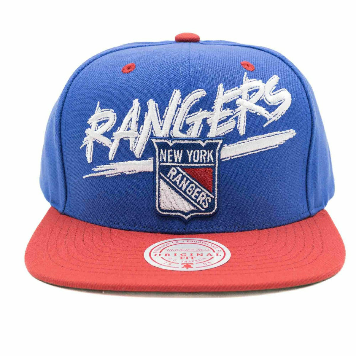 New York Rangers Transcript Mitchell & Ness Snapback NHL Cap Fashion
