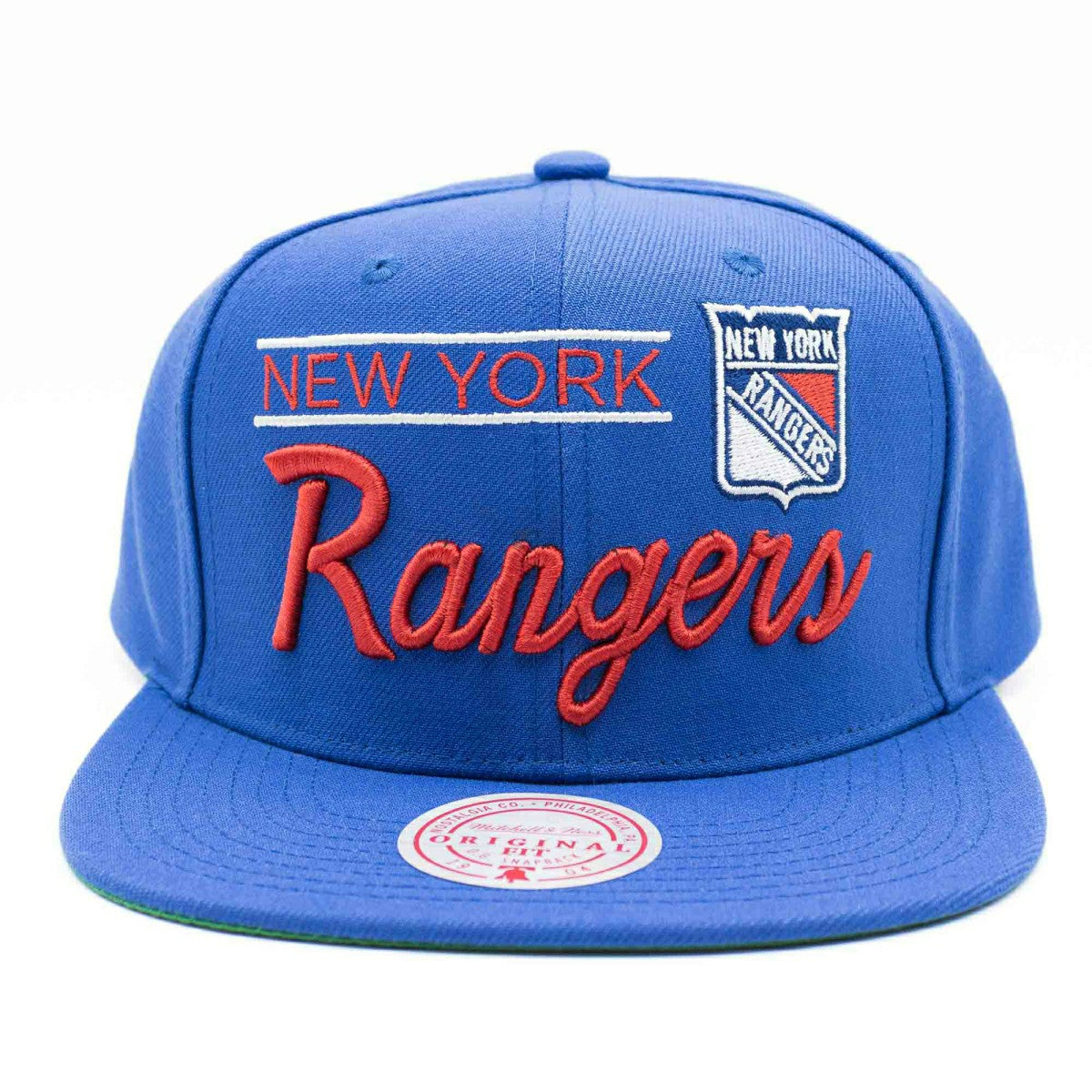 New York Rangers Retro Lock Up Mitchell & Ness Snapback NHL Cap Blue Fashion