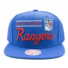 New York Rangers Retro Lock Up Mitchell & Ness Snapback NHL Cap Blue Fashion