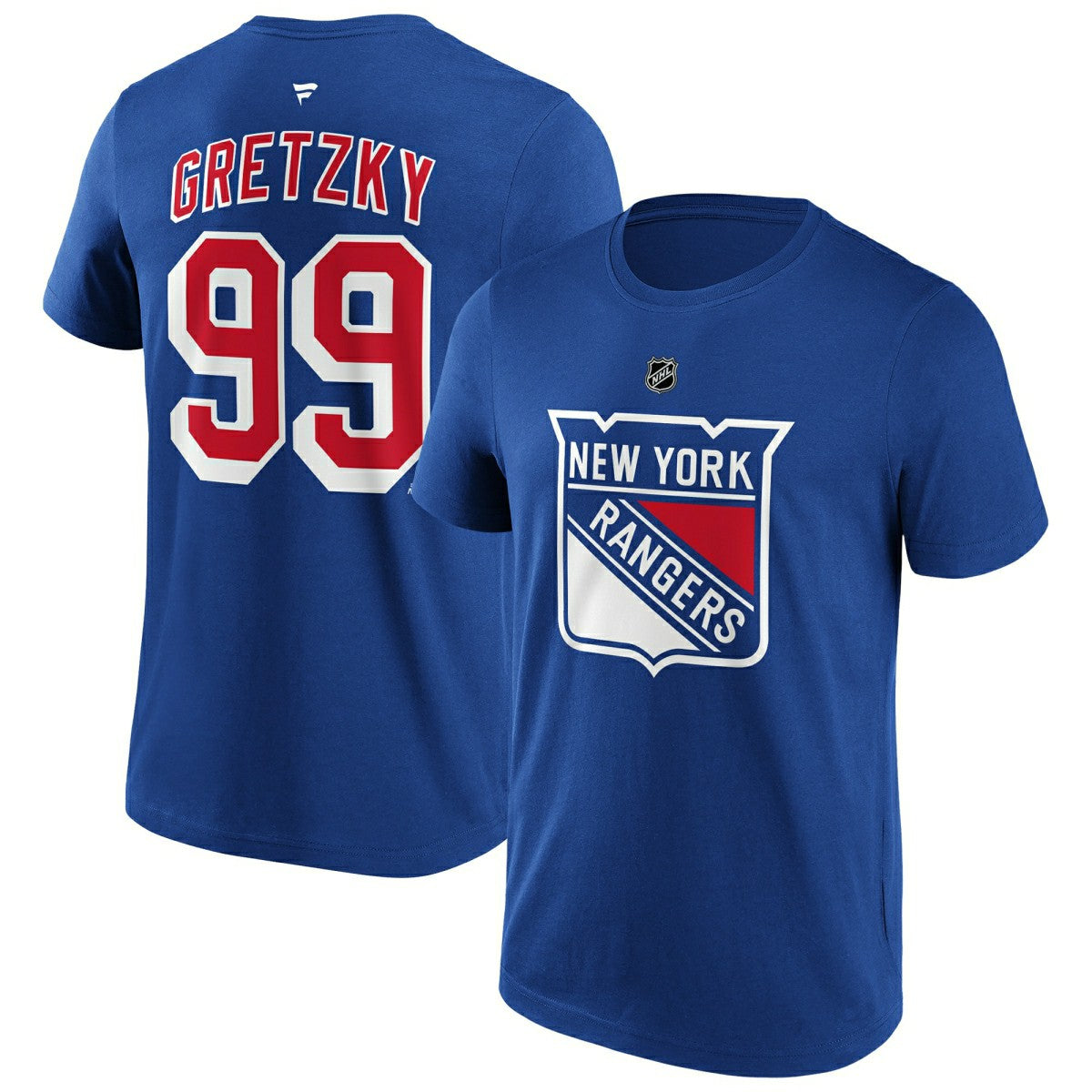 Wayne Gretzky #99 New York Rangers Alumni NHL T-Shirt Blue Taass for sale