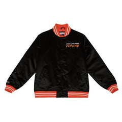 Philadelphia Flyers Heavyweight Satin Mitchell & Ness NHL Jacket Black Lifestyle
