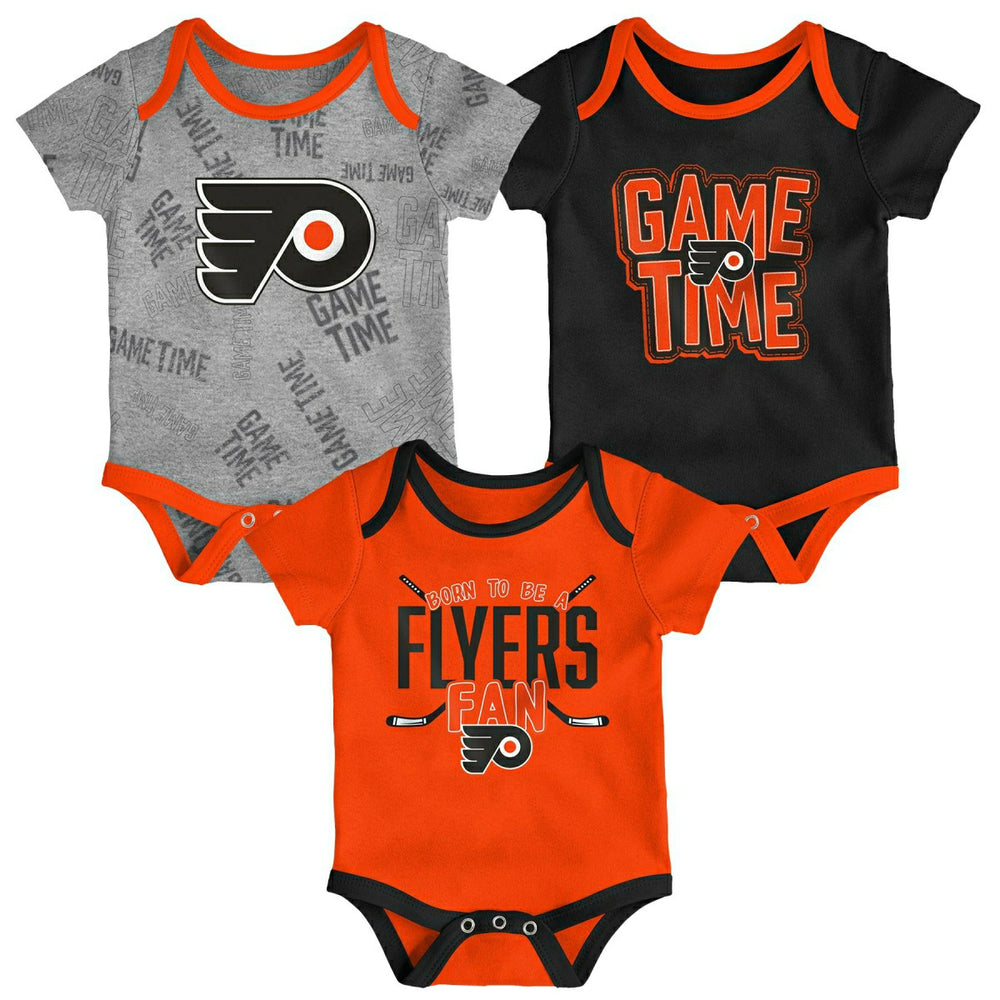 Philadelphia Flyers Game Time NHL Baby Bodysuit Set (3-Piece) Classic