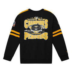 Pittsburgh Penguins All Over Mitchell & Ness NHL Crew Fleece Pullover Taass for sale