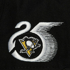 Pittsburgh Penguins Vintage Mitchell & Ness Fitted NHL Cap Black Taass sale