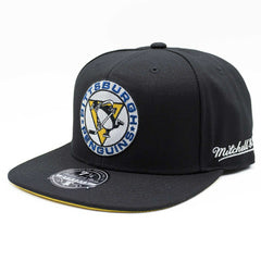 Pittsburgh Penguins Vintage Mitchell & Ness Fitted NHL Cap Black Taass sale