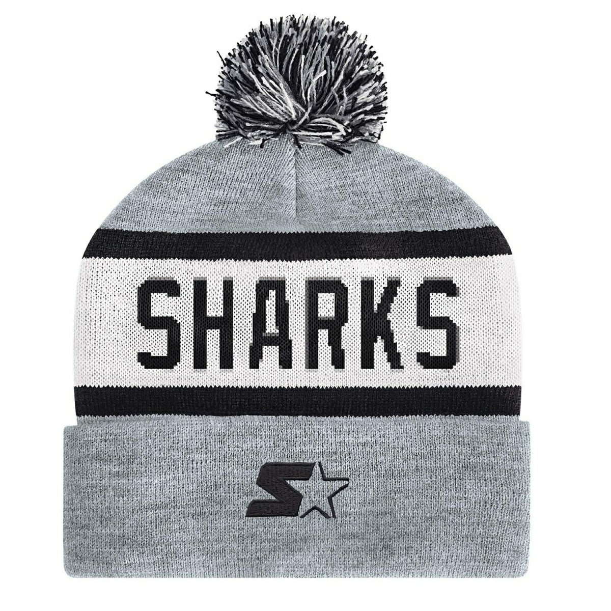 San Jose Sharks Starter Black Ice Knit Hat Cap Fashion