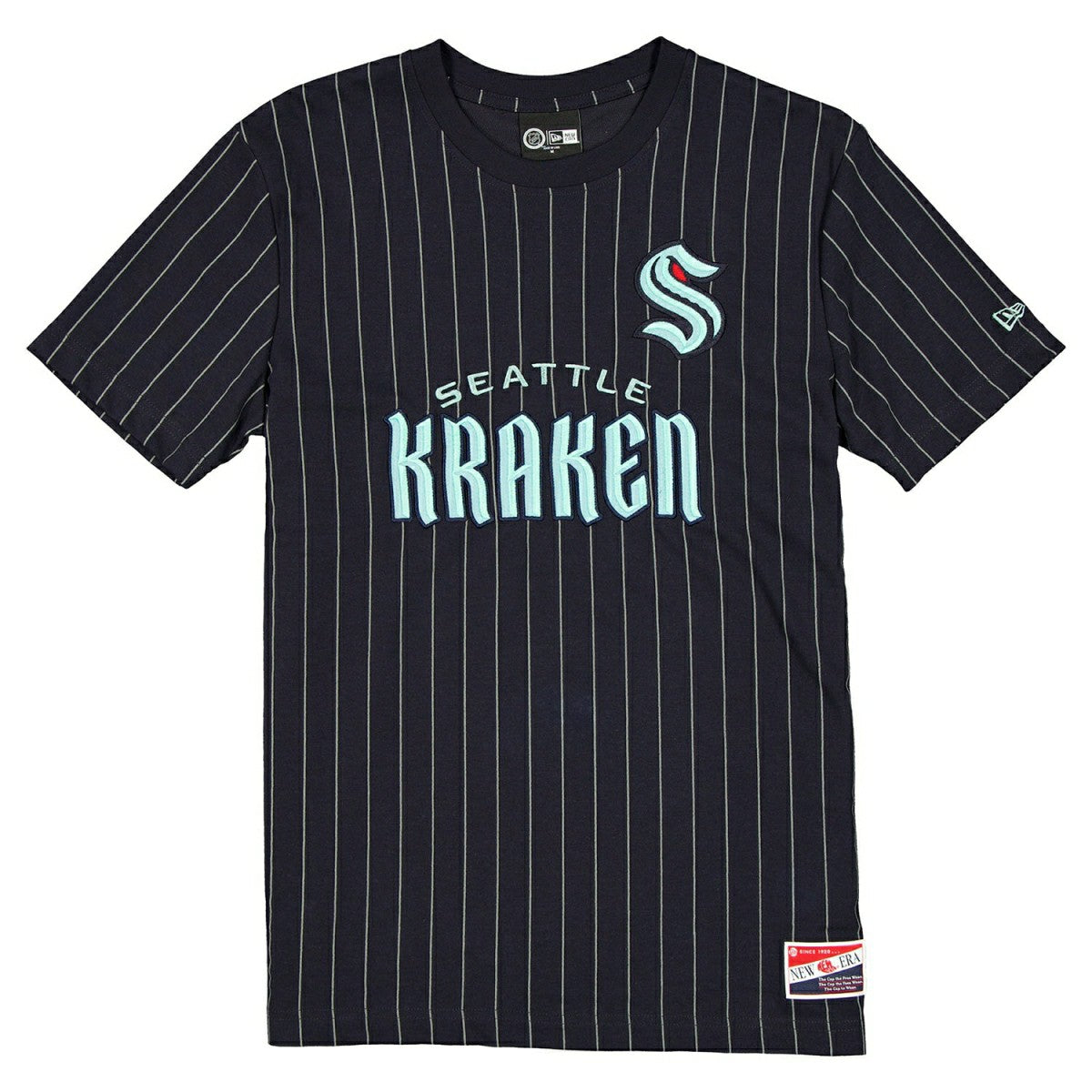 Seattle Kraken Retro Stripe NHL T-Shirt Navy Taass sale