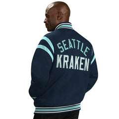 Seattle Kraken G-III Tailback NHL Varsity Jacket Navy Fashion
